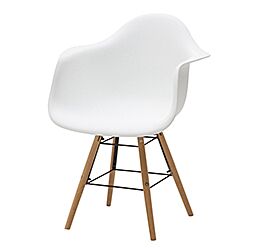 Sedia di Design  con gambe in Legno, seduta ergonomica - bianca