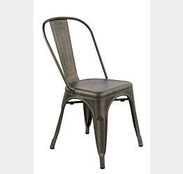 Sedia Stile Industry, struttura in metallo etnica colore canna di fucile