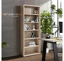 libreria 5 ripiani legno rovere