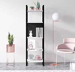 Libreria Ankara stretta bianca e antracite