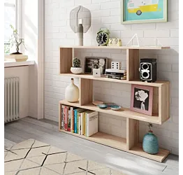 Libreria moderna con 4 ripiani, colore rovere canadian