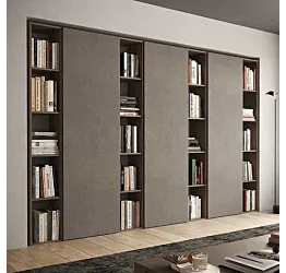 Aggiungi al carrello Parete libreria 274x30x186 h cm, Bronzo e Mercure, collezione Logica