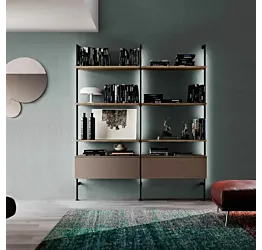 libreria con pensile a muro