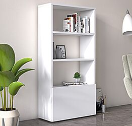 Libreria Ankara bianca con ribalta 