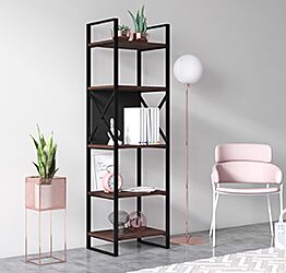 Libreria Ankara stretta noce e antracite