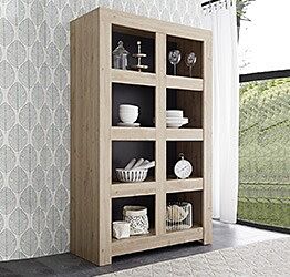 Libreria moderna, finitura Rovere Cadiz con 8 vani