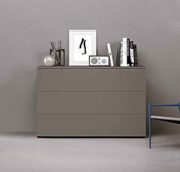 Comò 3 cassetto moderno, finitura Grigio Cenere