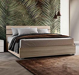 Letto matrimoniale moderno Zefiro, 160x190 in Olmo Natura