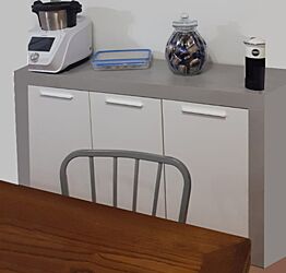 Credenza Bianco opaco con 3 ante cemento Zenzero Shop