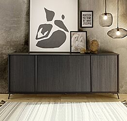 Madia moderna 4 ante in finitura Nero Frassinato