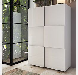 madia con ripiani interni bianca