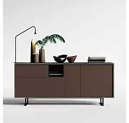 Madia bronzo e legno bruciato