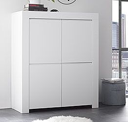 Vendita on line madie contenitore 4 ante, laccata bianco opaco con maniglia a gola