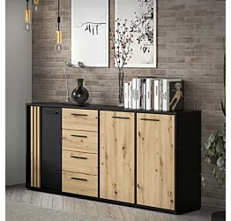 credenza industrial nera