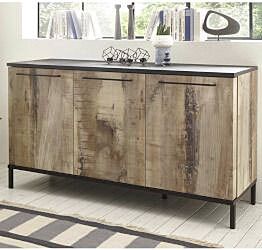 Madia Industry 3 ante finitura Nero bruciato e Pero