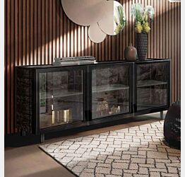 Madia moderna 3 ante con vetro fumè