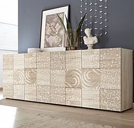 Mobile credenza 4 ante in rovere serigrafato