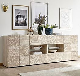 Madia 2 ante e 4 cassetti in rovere serigrafato