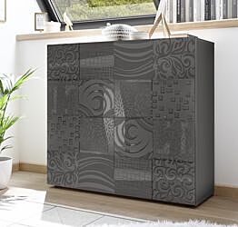 Madia contenitore 2 ante, grigio serigrafato