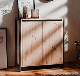 Madia industry 2 ante, finitura Rovere Nodato e struttura in Antracite