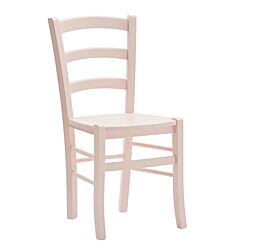 Sedia con fondino in legno in finitura Rosa cipria