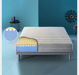 Materasso E2 altezza 22 cm in memory e schiumato microcellulare, sfoderabile