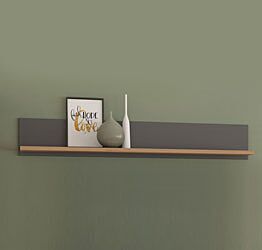 Mensola grigia e rovere, design moderno