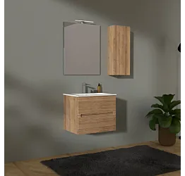 bagno piccolo rovere sospeso