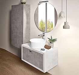 Mobile sospeso da bagno bicolor, Niagara 5 Bis