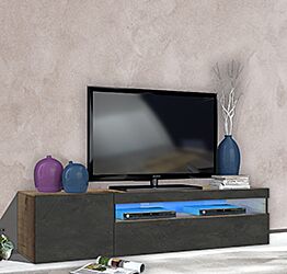 Porta tv moderno, scocca Pero frontali Ardesia