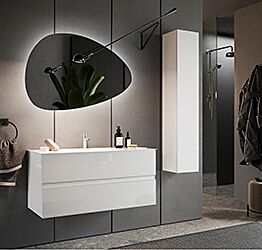 mobile bianco lucido bagno sospeso