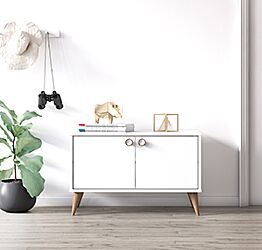 Madia bassa Ankara bianca, 2 ante