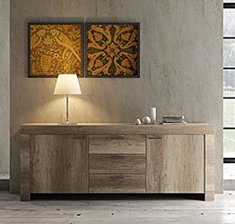 Credenza madia 2 ante 3 cassetti shabby chic scontata, Noce