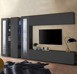 Offerta Parete attrezzata con vetrine finitura Antracite, Made in Italy