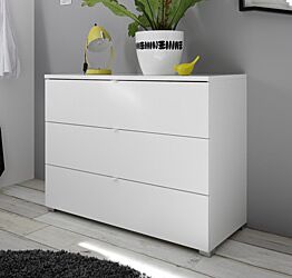 Comò moderno 3 cassetti finitura bianco opaco
