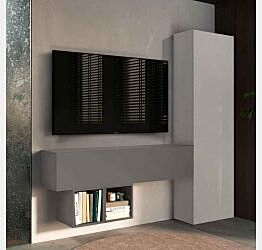 Innovativa Parete Attrezzata di design Made in Italy, Ardesia e Gesso