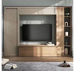 parete attrezzata contemporanea argilla