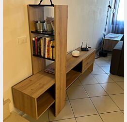 Parete attrezzata finitura Rovere e Nero
