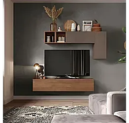 Innovativa e conveniente Parete attrezzata, finitura Mercure e Bronzo