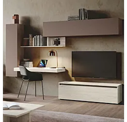 parete attrezzata con zona studio