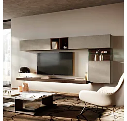 parete moderna con teca