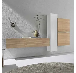 Parete attrezzata moderna di design, cadiz e bianco lucido - 244x169 cm