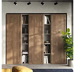 Aggiungi al carrello Parete attrezzata 218x30x186 h cm, Mercure e Cashmere, collezione Logica