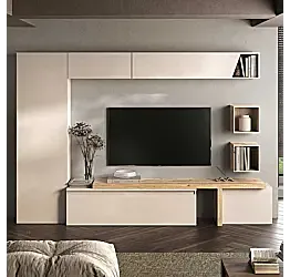 Acquista ora Parete attrezzata 300x40x186 h cm, Cashmere e Cadiz, collezione Logica