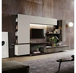 parete legno bruciato e grigia