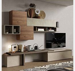 Parete attrezzata 330x40x210 h cm, Argilla, Bronzo e Mercure, collezione Logica