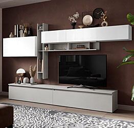 Soggiorno Gesso e Bianco Lucido 