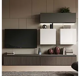 parete moderna cannettato grigio