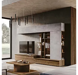 parete con libreria moderna