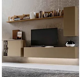 parete con vetrina sospesa